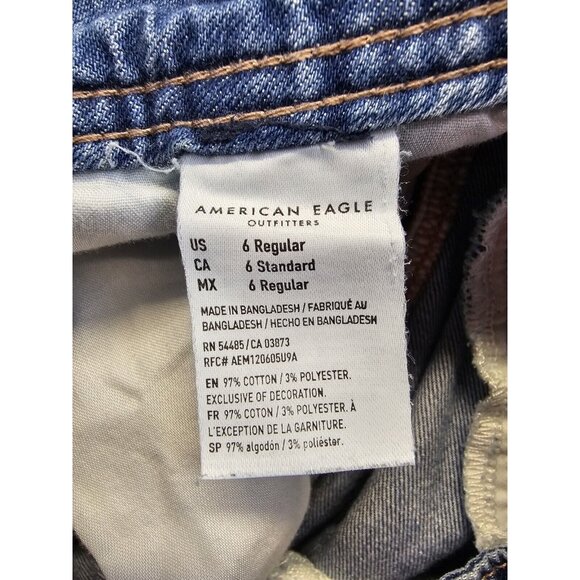 American Eagle Jeans Women’s Size 6 Relaxed Mom Jeans Medium Wash Triple Button - Picture 7 of 11